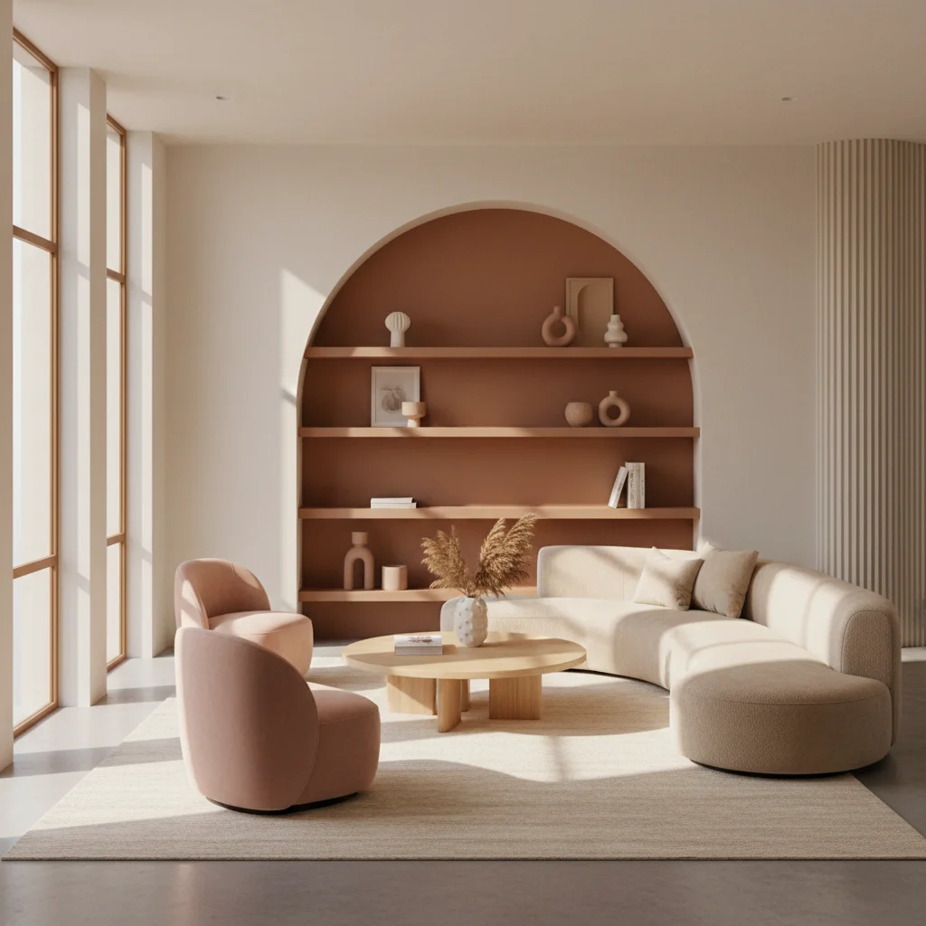 Muebles Curvos: Suavizando Interiores y Abrazando el Diseño Moderno Orgánico