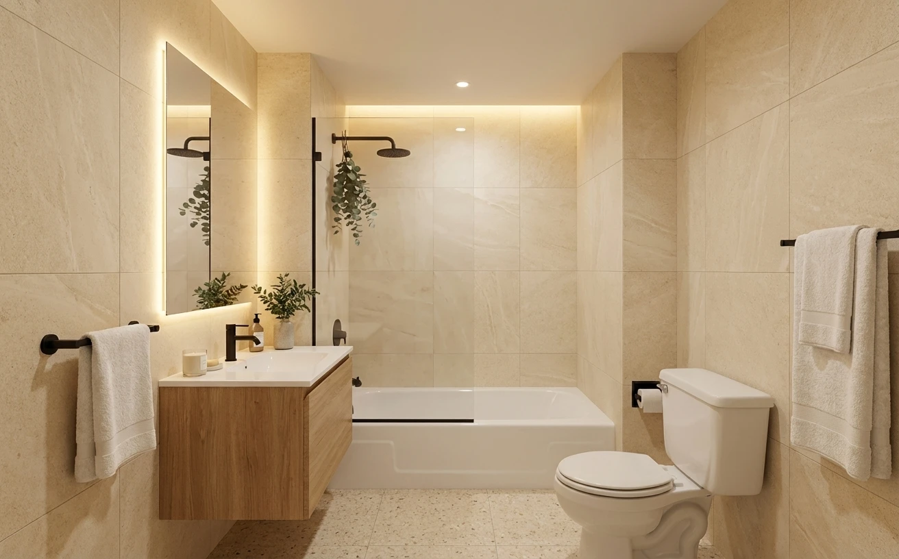 Bathroom after AI redesign